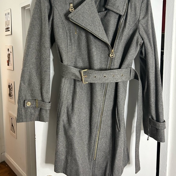 Charcoal grey, Michael Kors wool coat, size 14 - Picture 2 of 5